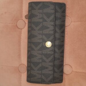 Michael Kors Signature Leather Flap Wallet